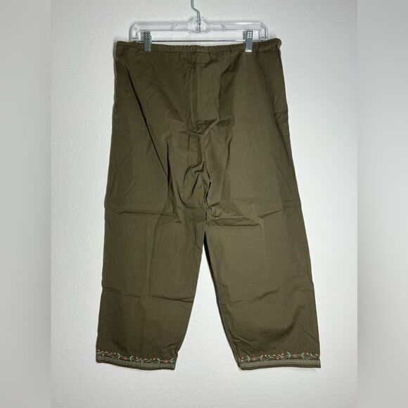 PARA Y2K Vintage Gasoline Embroidered Capri Cotton Bohemian Size 12 - Picture 3 of 14